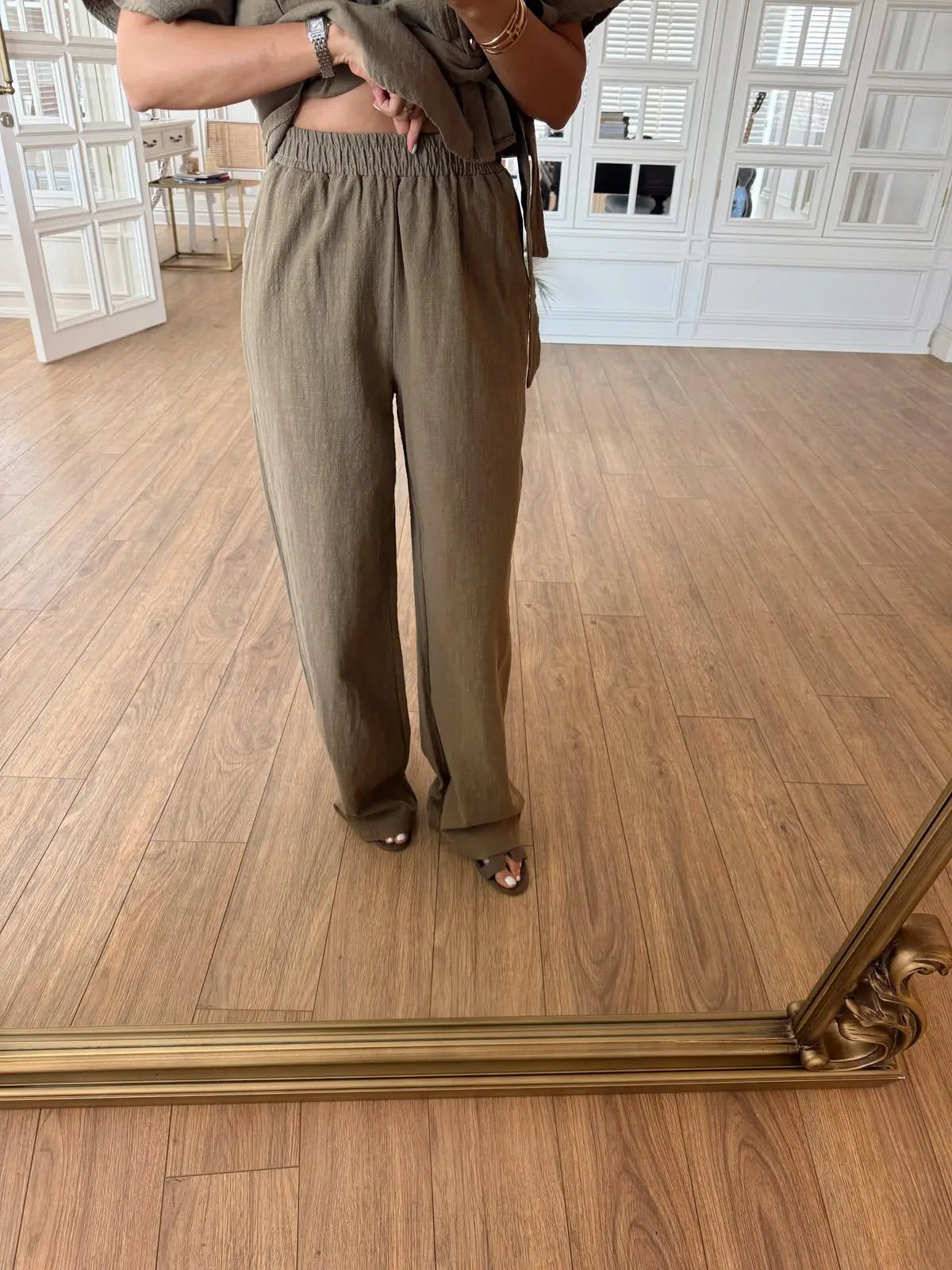 Stean Khaki Muslin Linen Set