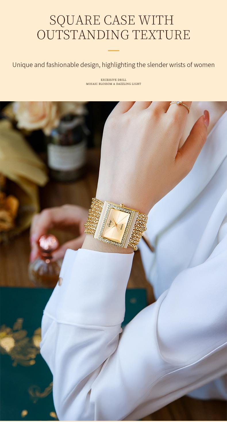 Rhinestone Square Classic Timepiece Pro
