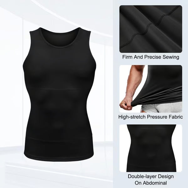🔥Men's Sleeveless Solid Shapewear Undershirt