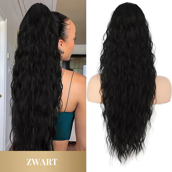 Curly Wavy Frizzy Hair Extension with Ponytail