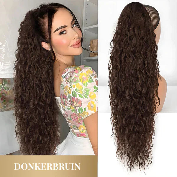 Curly Wavy Frizzy Hair Extension with Ponytail