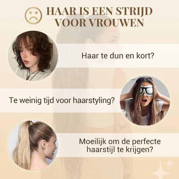 Curly Wavy Frizzy Hair Extension with Ponytail