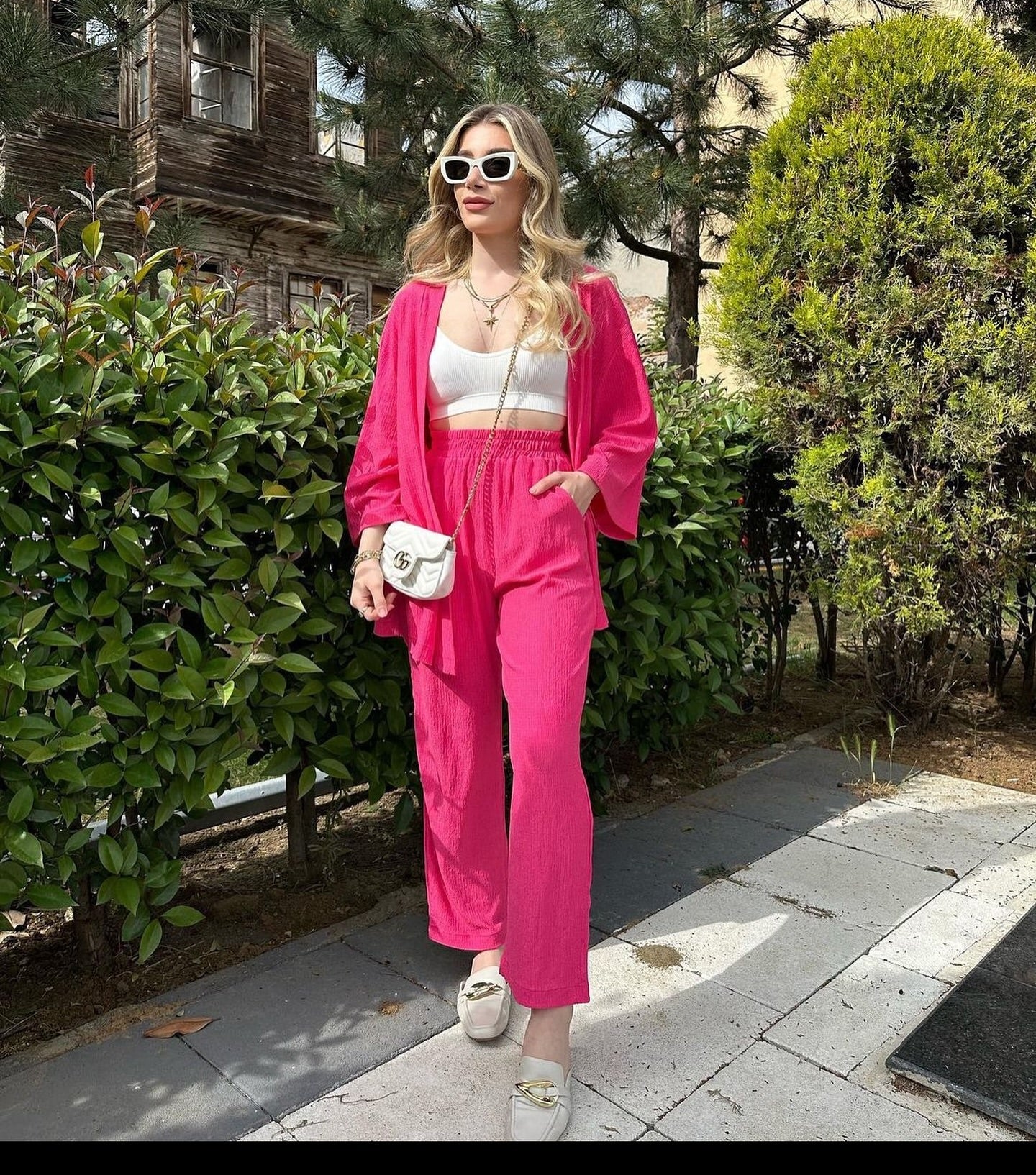 Shawl Neck Shrug With Straight Trouser