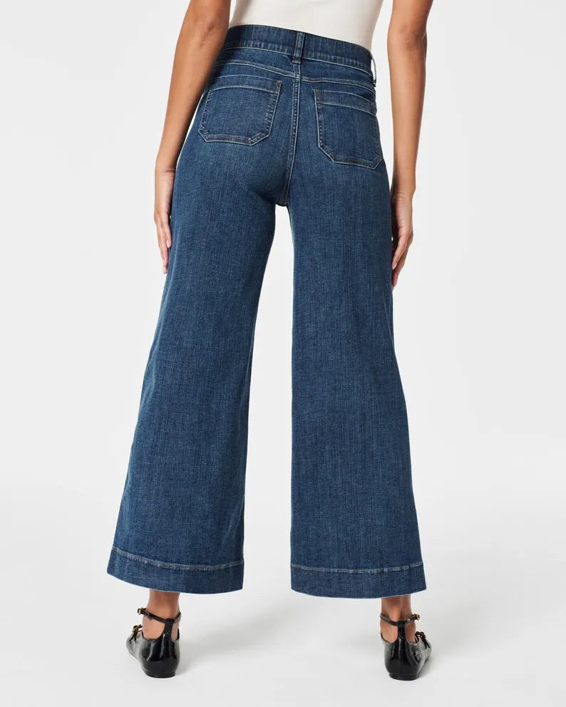 👖Tummy Control Cropped Wide-Leg Jeans