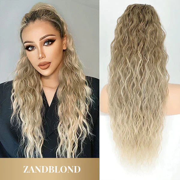 Curly Wavy Frizzy Hair Extension with Ponytail