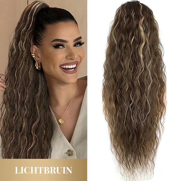 Curly Wavy Frizzy Hair Extension with Ponytail