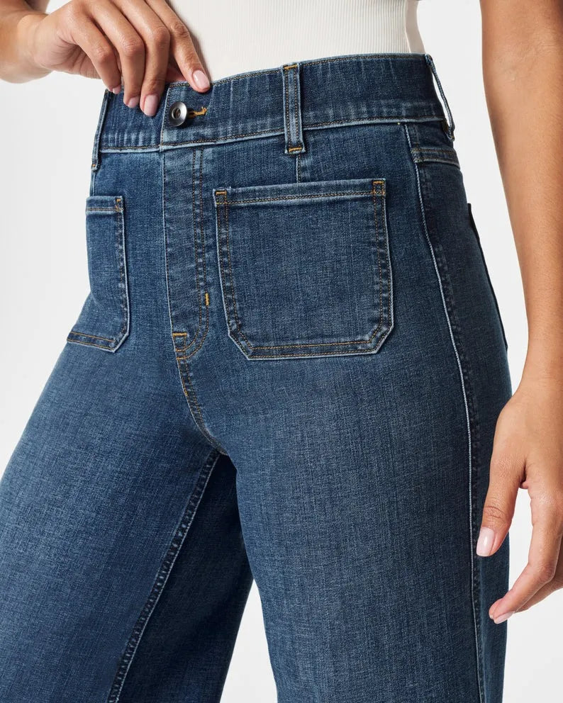 👖Tummy Control Cropped Wide-Leg Jeans