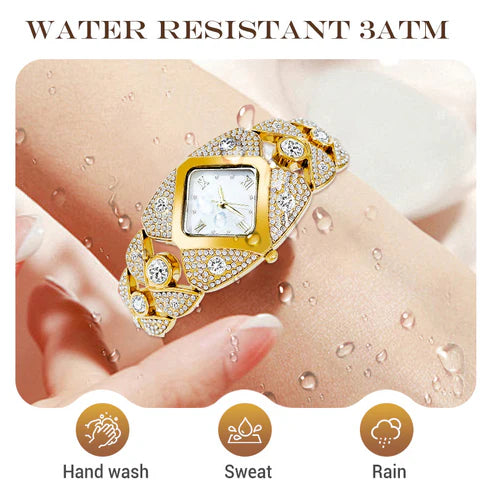 Retro Quartz Watch with Sparkling Rhinestones⌚