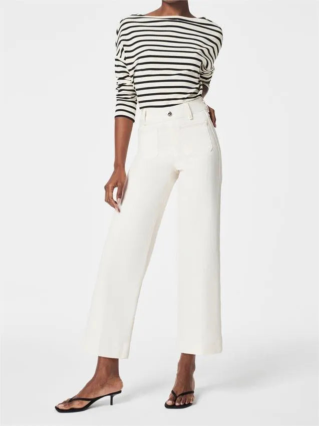 👖Tummy Control Cropped Wide-Leg Jeans
