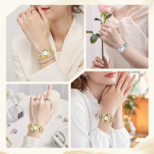 Retro Quartz Watch with Sparkling Rhinestones⌚