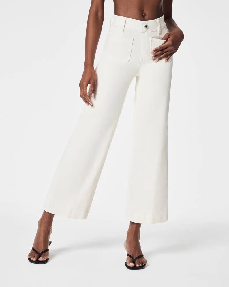 👖Tummy Control Cropped Wide-Leg Jeans