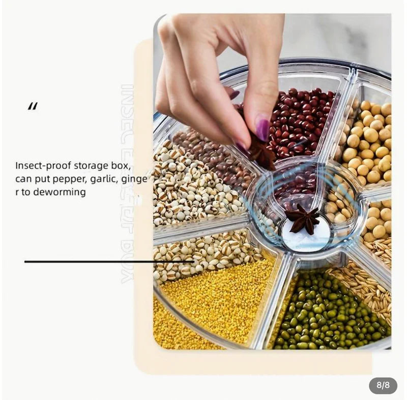 360° ROTATING RICE, GRAIN DISPENSER FOR KITCHEN STORAGE