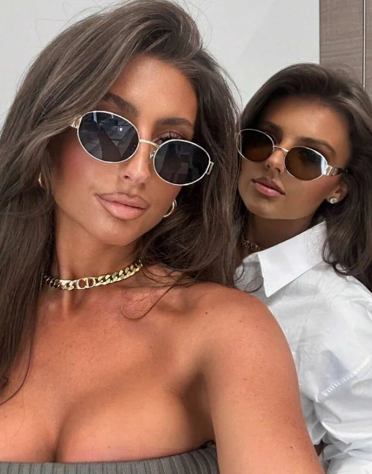 Vintage Oval Small Metal Frame Glasses