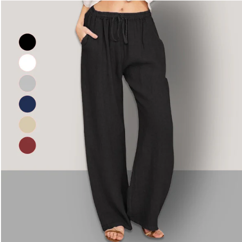 Women's Summer Linen Cotton Wide Leg Pants