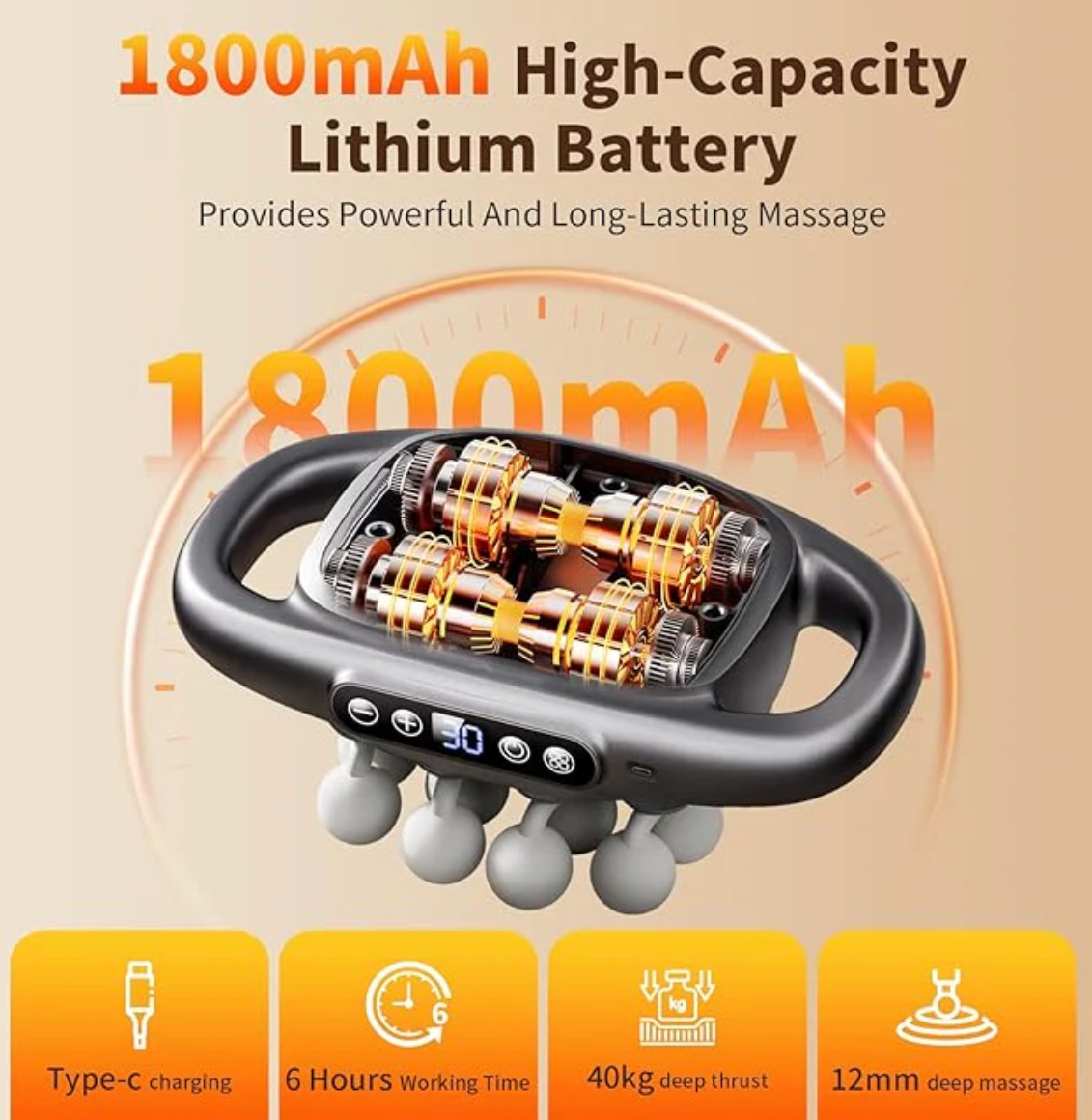 Multi-Functional Automatic 12-Head Muscle Massage Gun