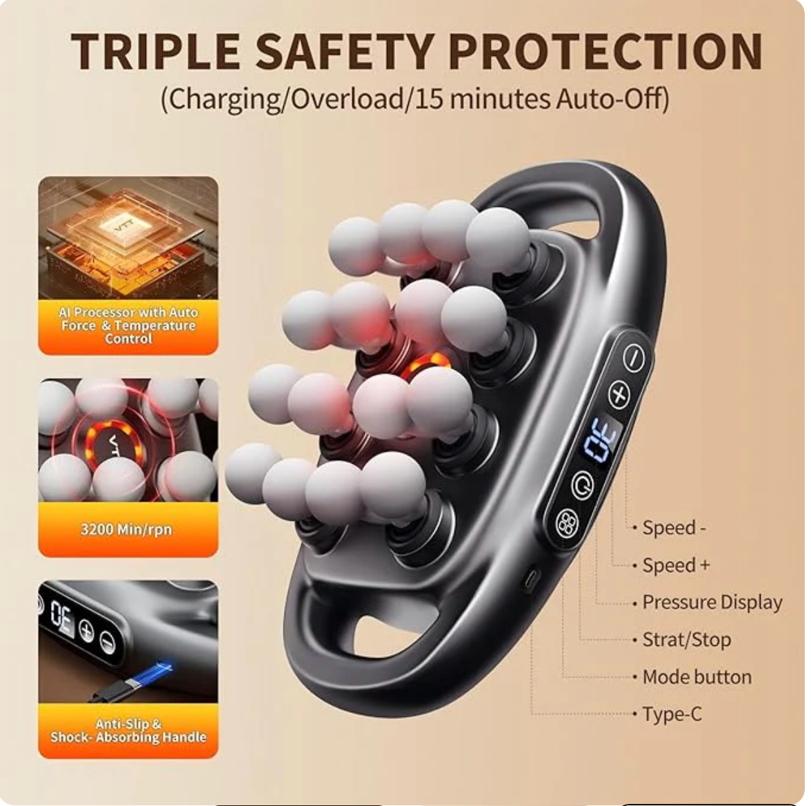 Multi-Functional Automatic 12-Head Muscle Massage Gun