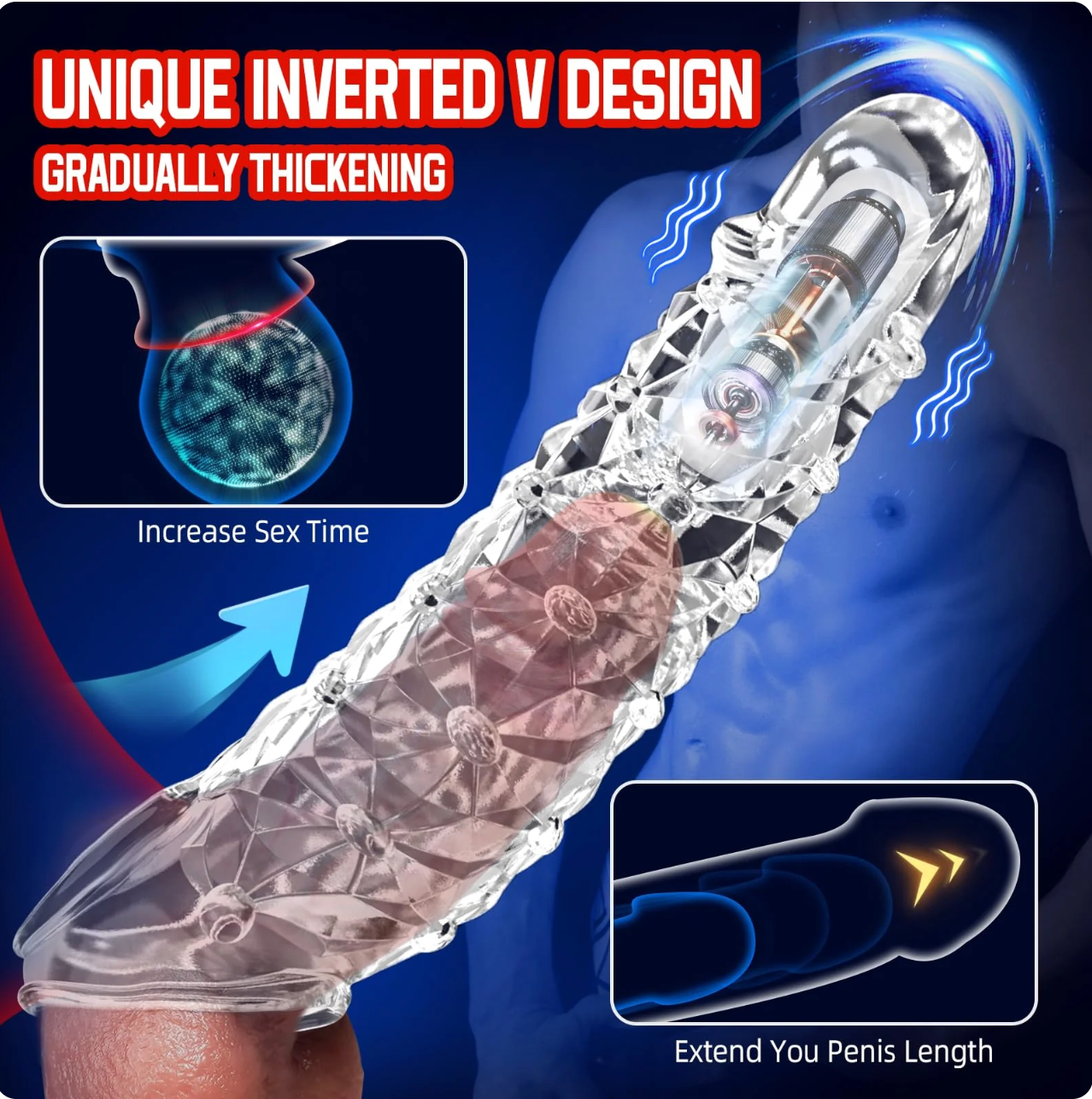 2025 HOT Deal 💥Reusable Sleeve Extension Vibrator – Makes You Longer, Harder & Unstoppable 😍