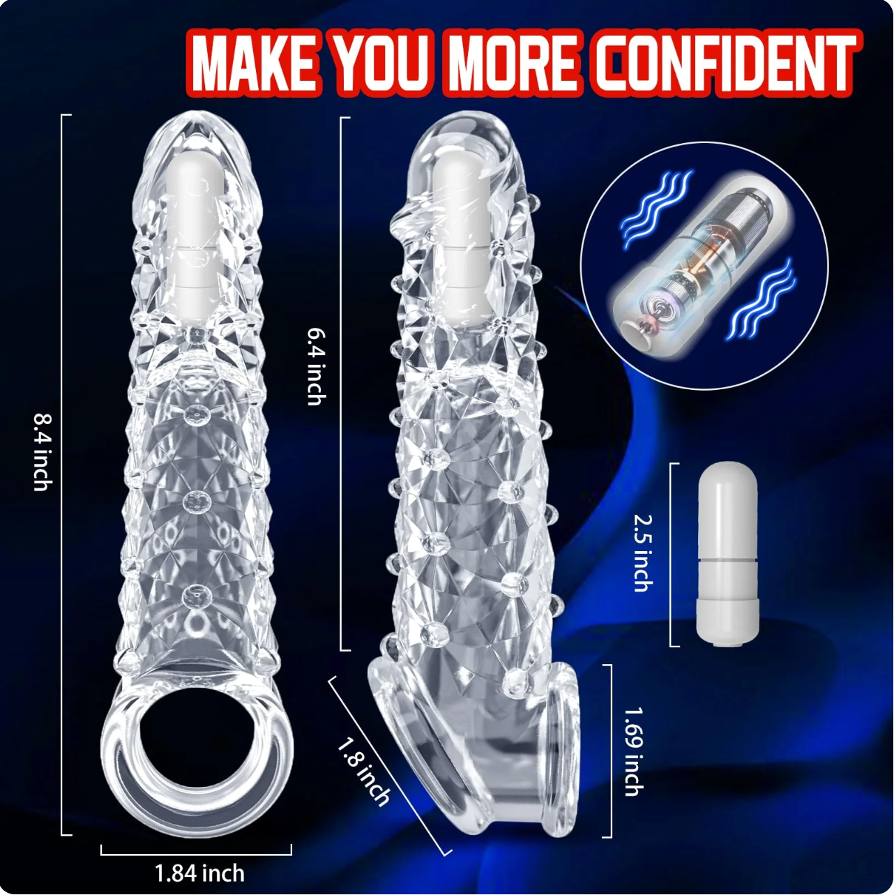 2025 HOT Deal 💥Reusable Sleeve Extension Vibrator – Makes You Longer, Harder & Unstoppable 😍