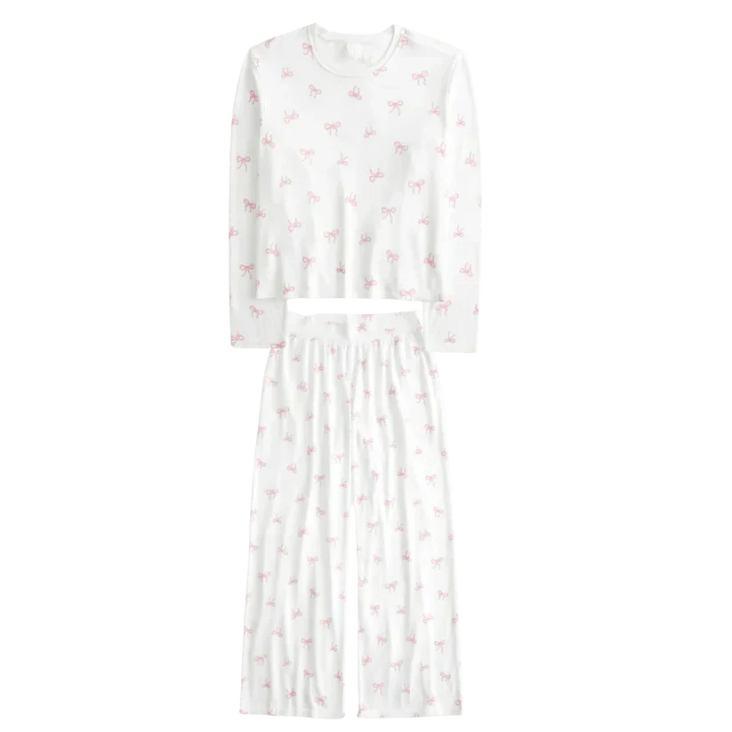 Bow Patterned Pajamas Set