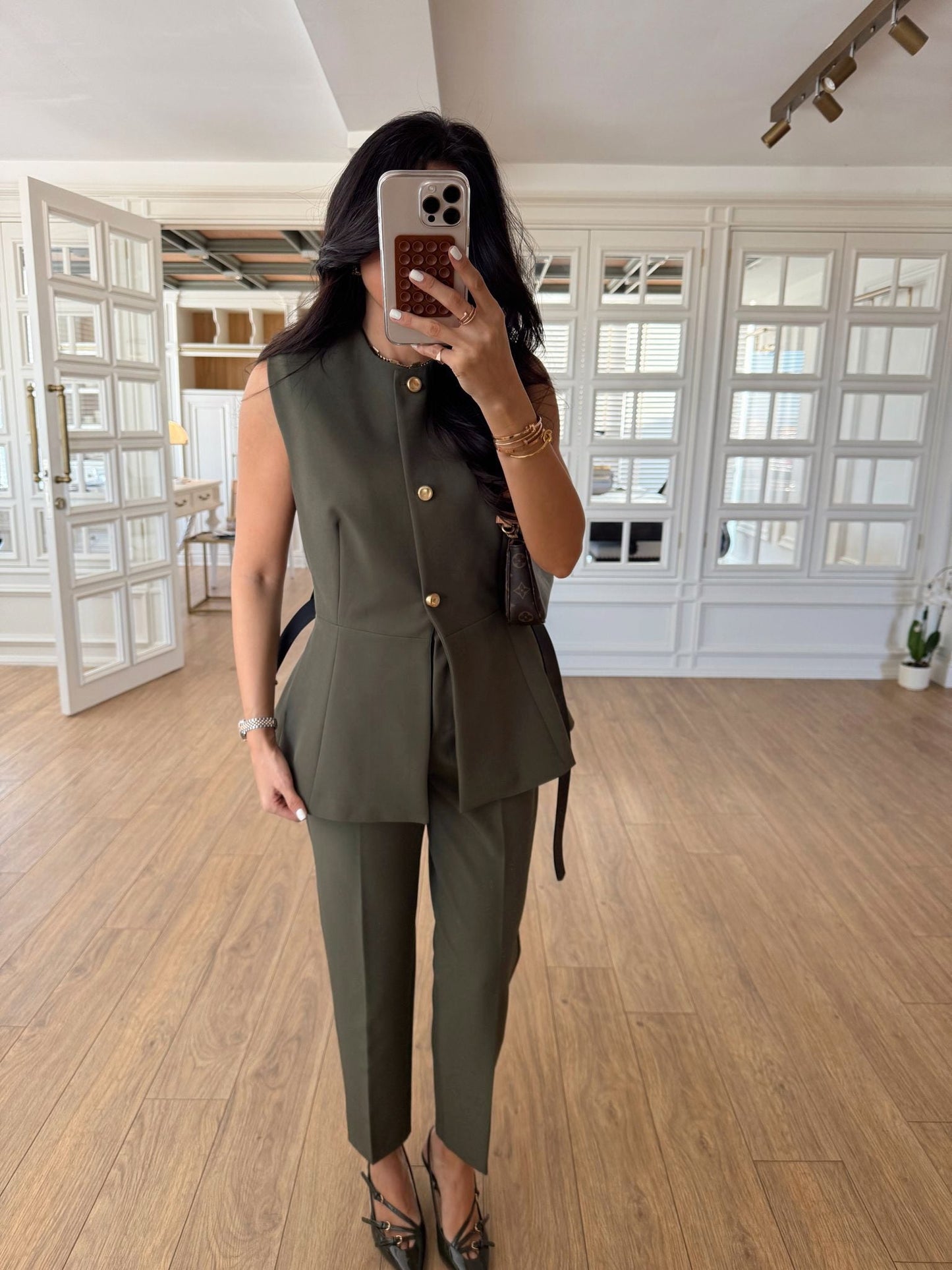 Dali Belted Flato Trouser Vest Suit