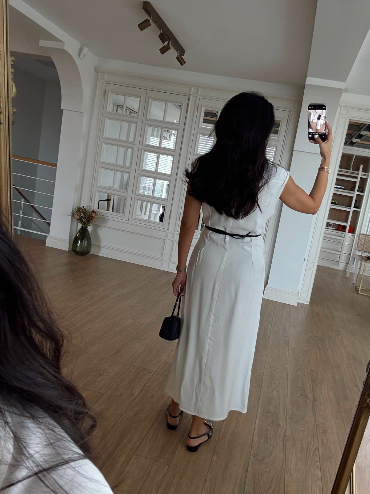 Parley Zero Sleeve Button Placket Belted Dress