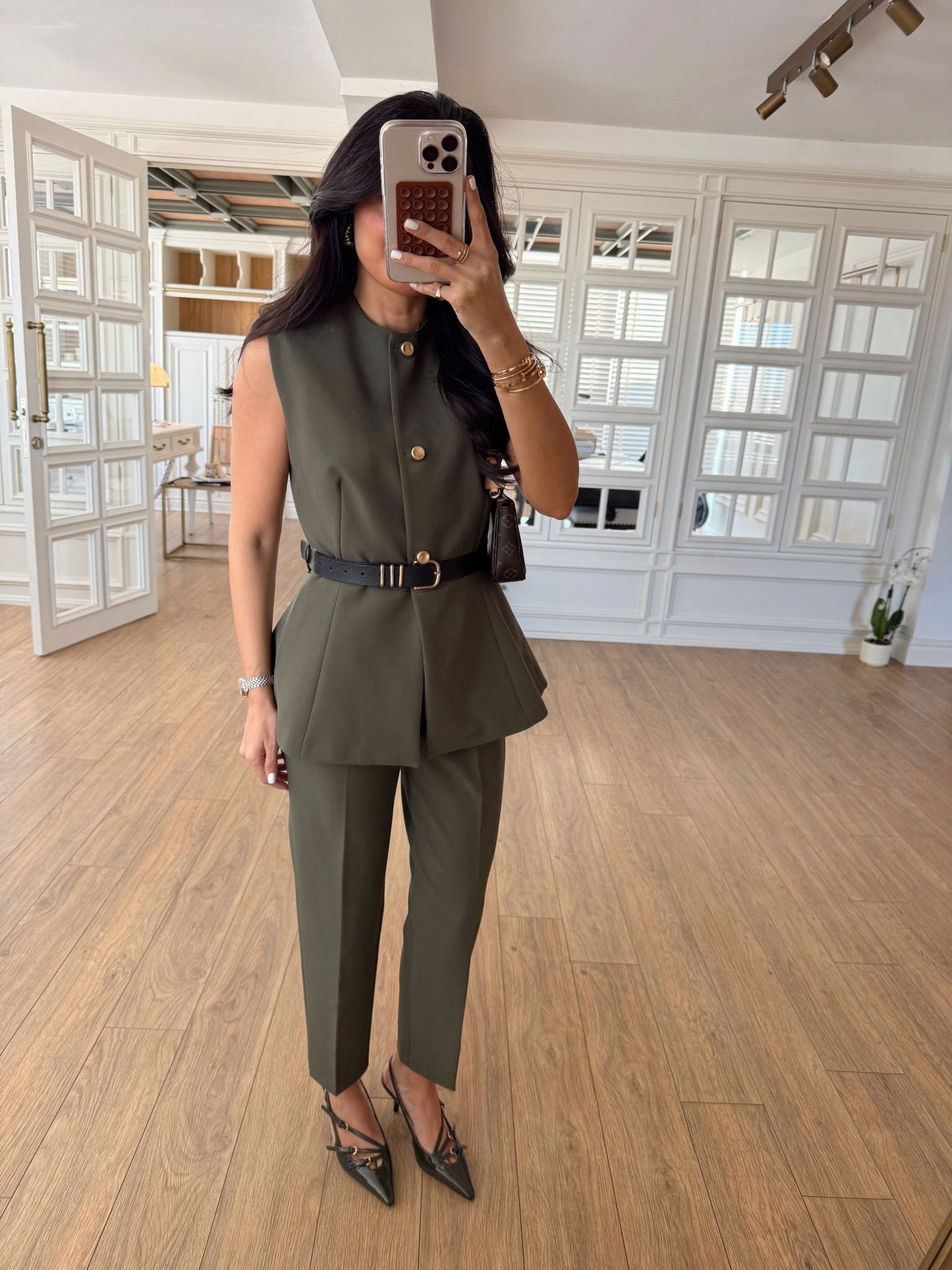Dali Belted Flato Trouser Vest Suit