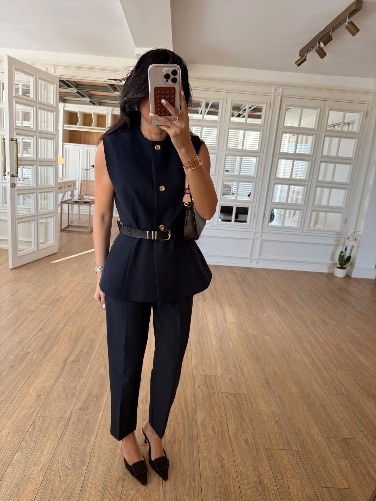 Dali Belted Flato Trouser Vest Suit