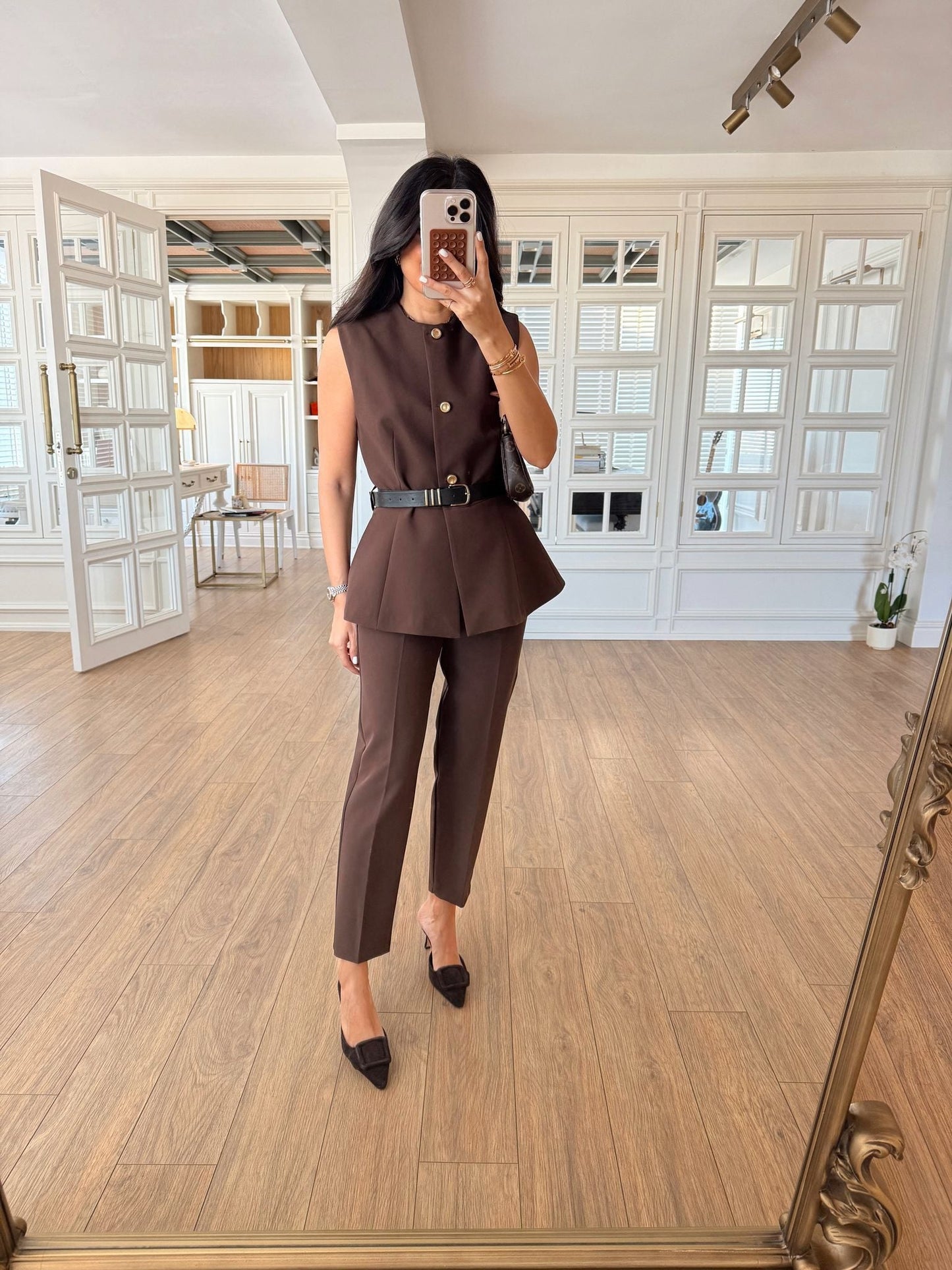 Dali Belted Flato Trouser Vest Suit