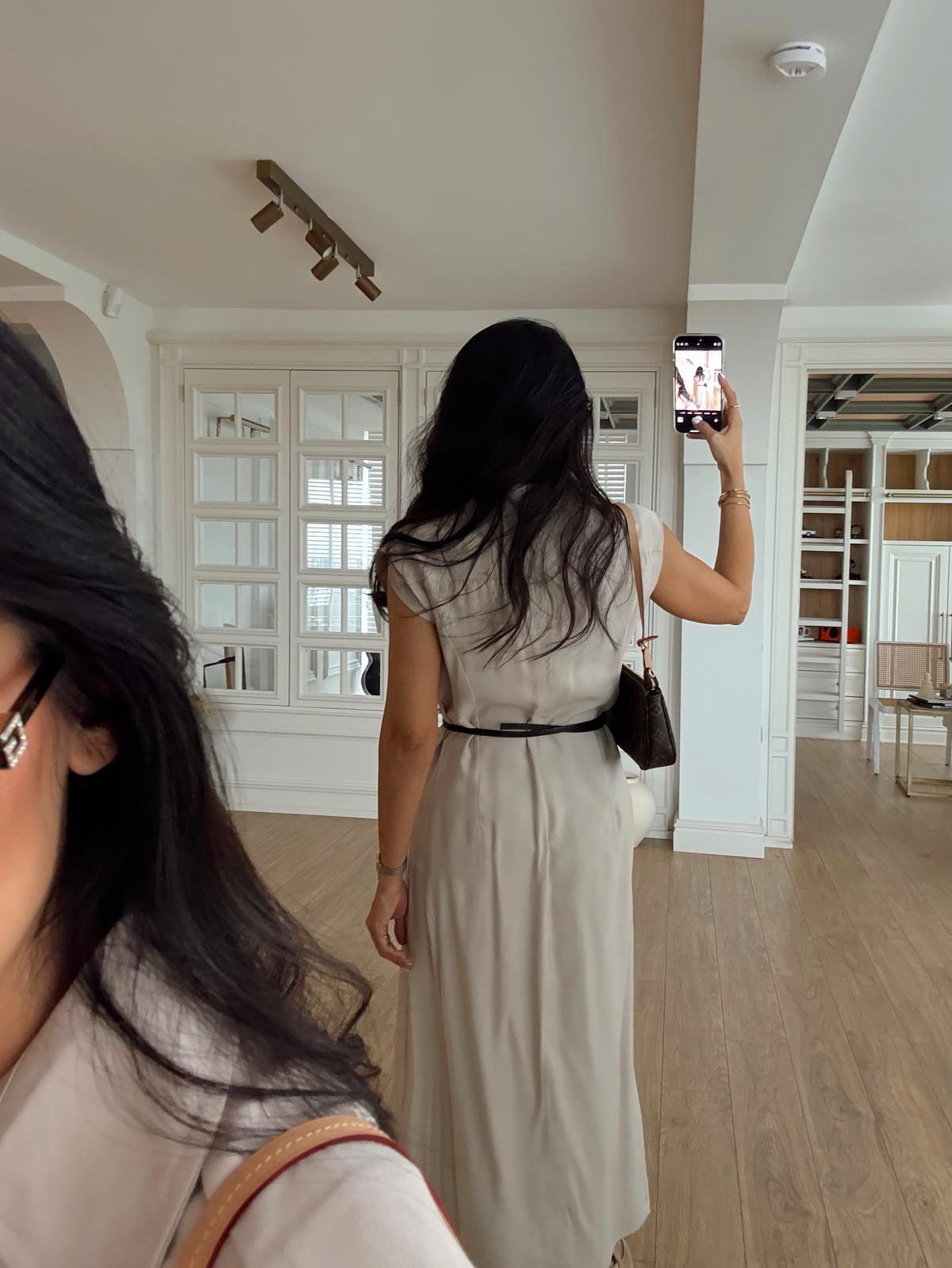 Parley Zero Sleeve Button Placket Belted Dress