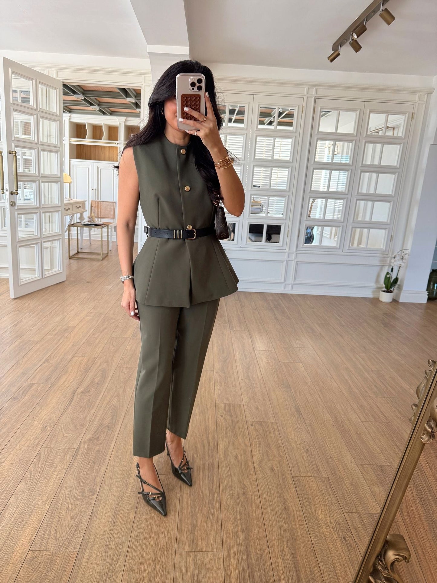Dali Belted Flato Trouser Vest Suit