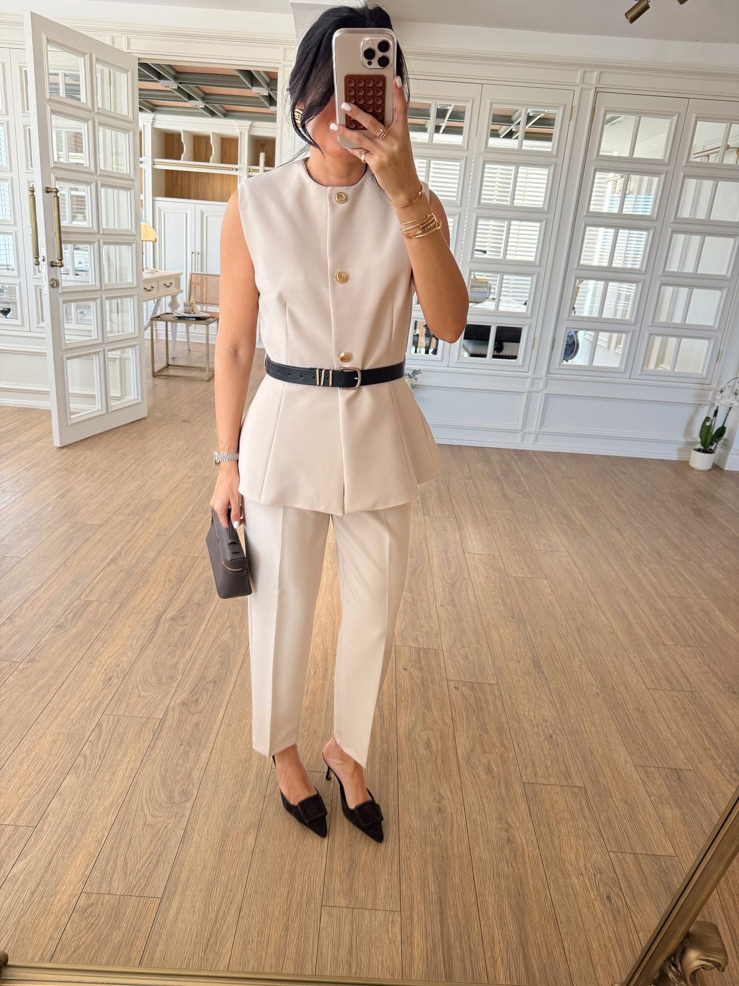 Dali Belted Flato Trouser Vest Suit