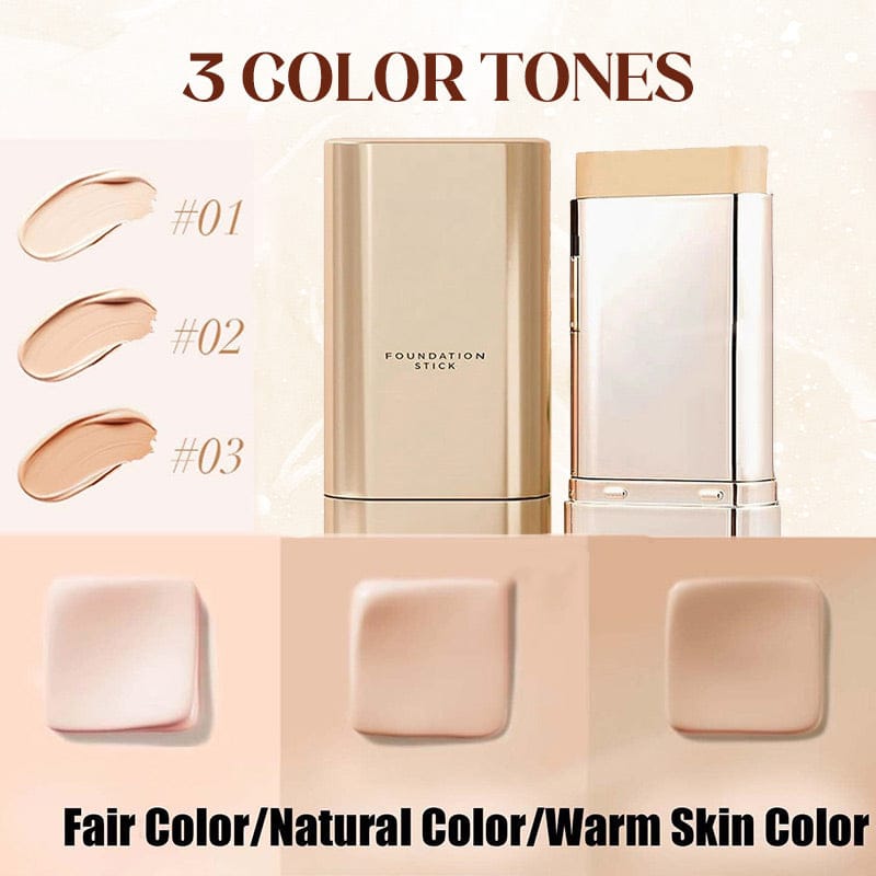 2 in 1 Foundation Stick with Brush, Multi-use Double Head Foundations Make up Sticks for All Skin Types