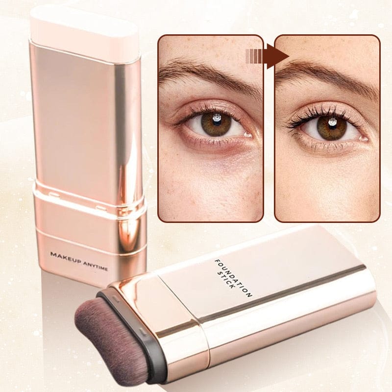 2 in 1 Foundation Stick with Brush, Multi-use Double Head Foundations Make up Sticks for All Skin Types