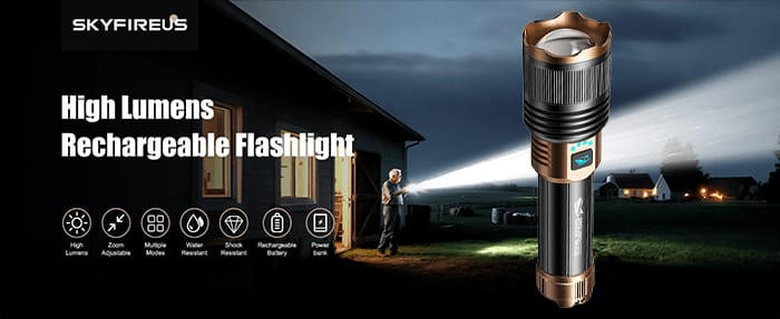 SKYFIRE LED Flashlights High Lumens with Ignition Lens