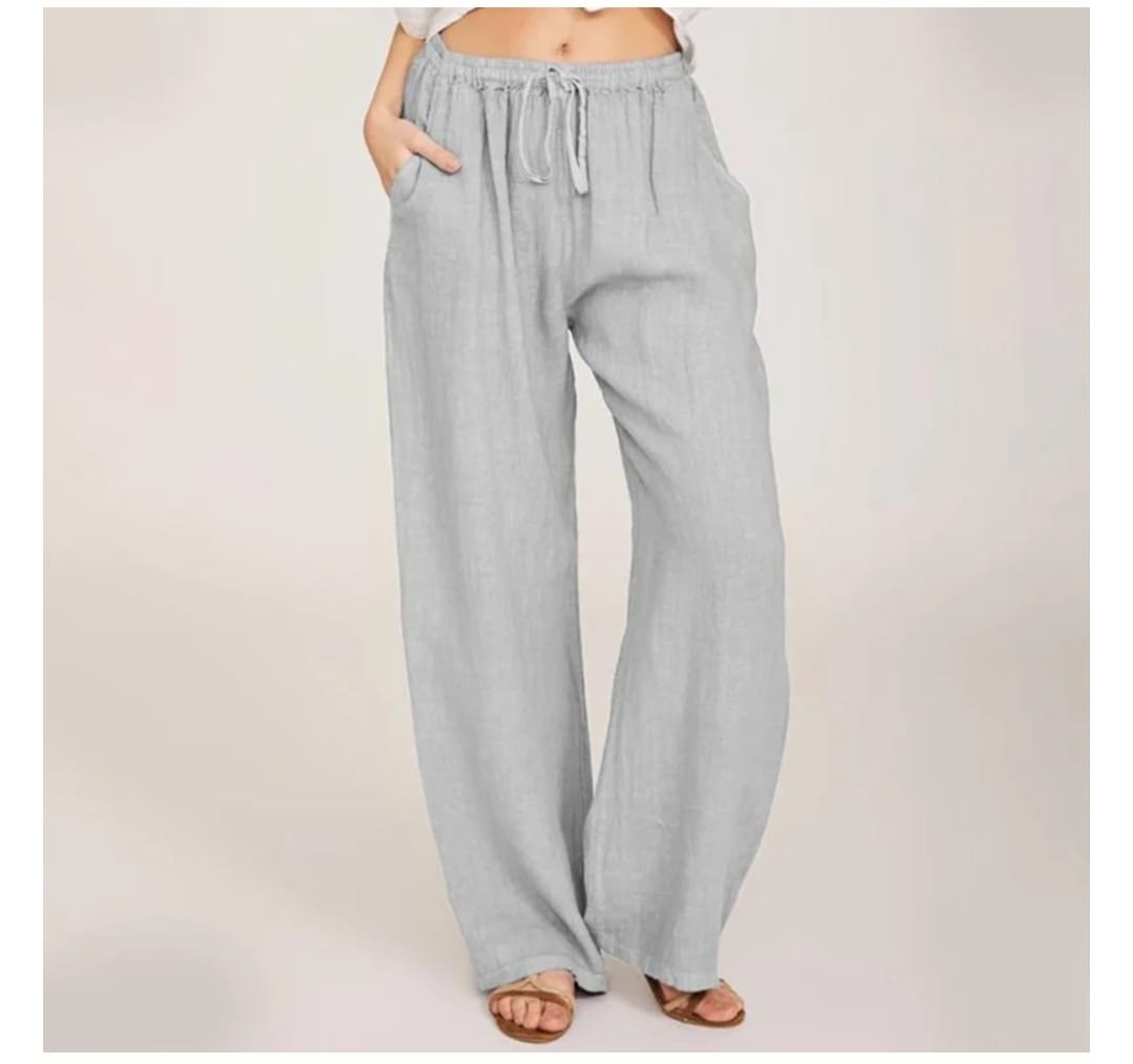 Women's Summer Linen Cotton Wide Leg Pants