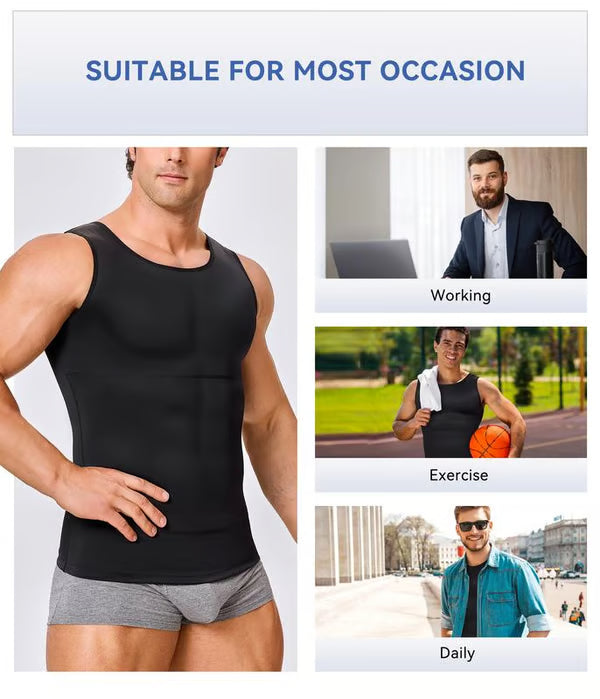 🔥Men's Sleeveless Solid Shapewear Undershirt