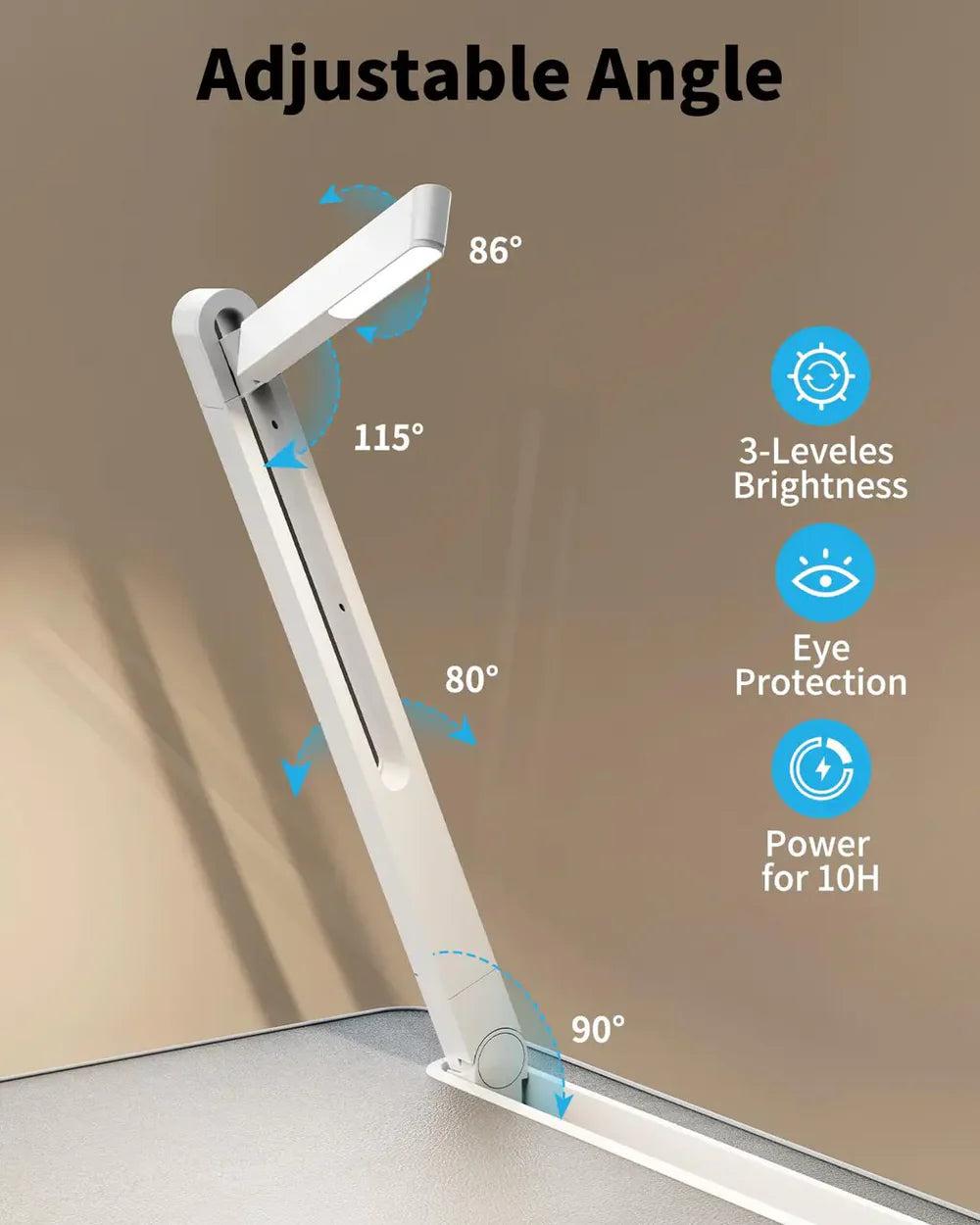 Adjustable Laptop Bed Desk with LED Lamp & Foldable Design (60cm)
