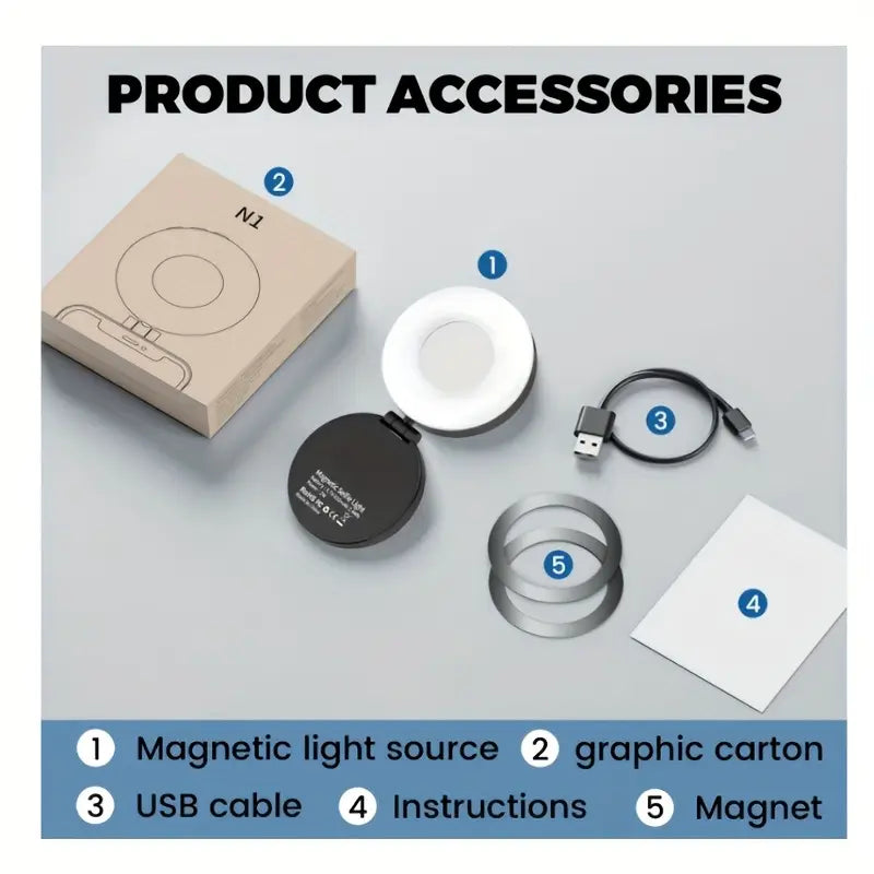 Magnetic phone holder with fill light photography