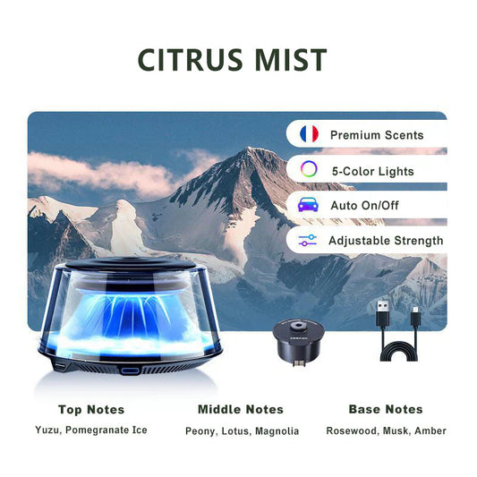 Cloud Mist Car Diffuser - Auto On/Off with 1 Refill = 2 Year Freshness