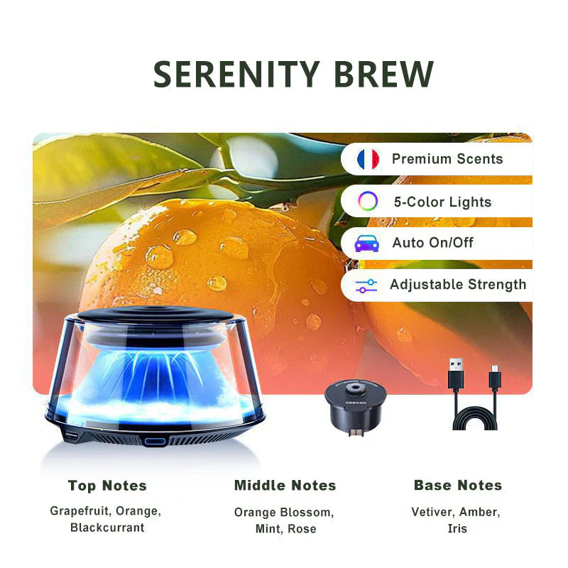 Cloud Mist Car Diffuser - Auto On/Off with 1 Refill = 2 Year Freshness