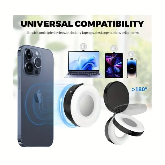 Magnetic phone holder with fill light photography