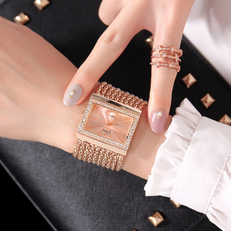 Rhinestone Square Classic Timepiece Pro