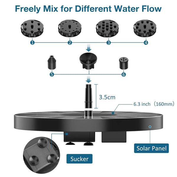 SunTap Solar Bird Fountain Outdoor
