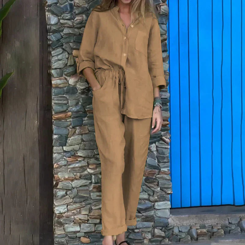 Women's 2-piece set - oversized T-shirt and pants