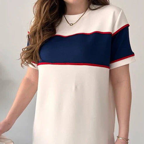 Women's two-piece color-blocked tracksuit