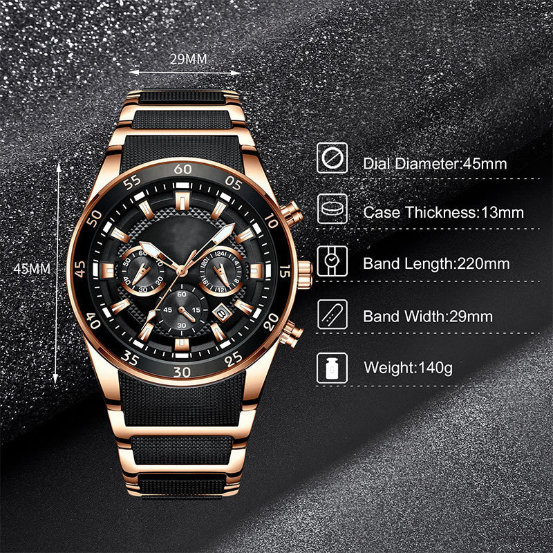 Men's Waterproof Multifunctional Quartz Watch ( Two Year Warranty)