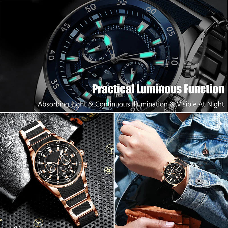 Men's Waterproof Multifunctional Quartz Watch ( Two Year Warranty)