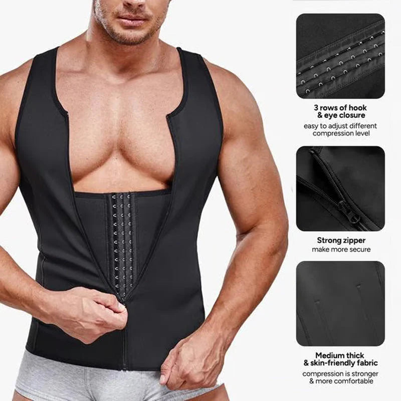 Men's slimming vest with zipper
