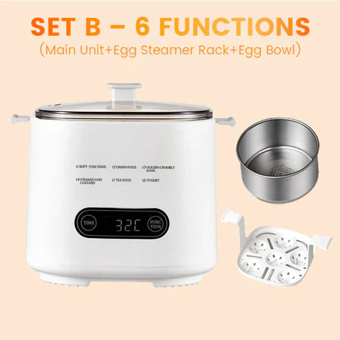 Mini Multi-Functional Egg Cooker Set with Smart Touch Panel