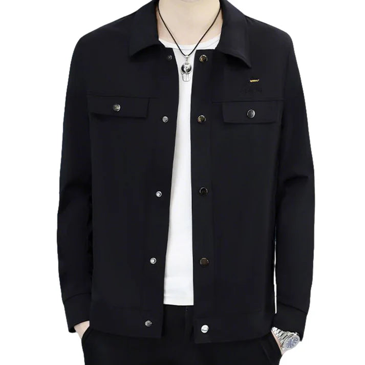 Men's Windproof Lightweight Button-Down Jacket